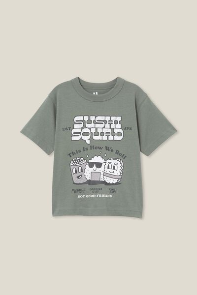 Jonny Short Sleeve Print Tee, SWAG GREEN/SUSHI SQUAD