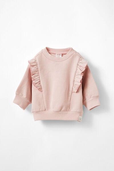 Annabelle Drop Shoulder Ruffle Sweater, ZEPHYR