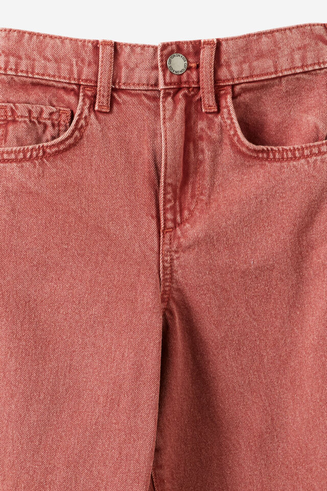 Unisex Super Barrel Leg Denim Jean, GARNET