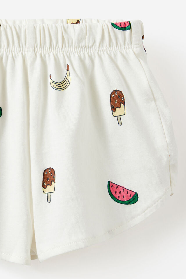 Baby Essential Curved Hem Short, VANILLA/PARK DAY