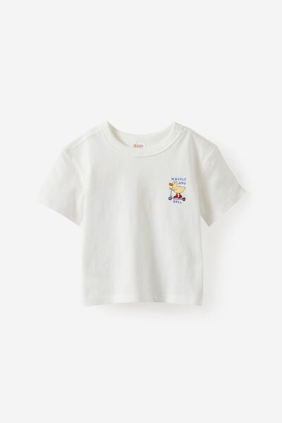 Baby Essential Short Sleeve Graphic Tee, VANILLA/WADDLE AND ROLL