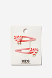 Sadie Snap Clips, VARSITY RED OMBRE/CANDY CANE HEARTS - alternate image 1