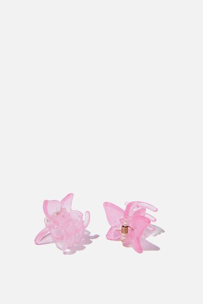 Caitlin Claw Clip, 2 PK PINK BUTTERFLY