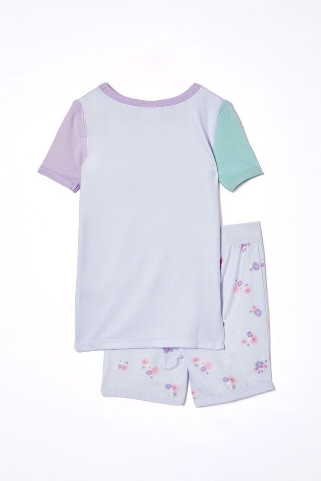 Frozen Harlow Super Soft Short Sleeve Pyjama Set, LCN DIS MORNING BLUE/FROZEN HEY SIS