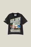 License Drop Shoulder Short Sleeve Tee, LCN NBA BLACK WASH/GOLDEN STATE GRAPHIC - alternate image 1