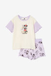 Minnie Mouse Dani Short Sleeve Pyjama Set, LCN DIS VINTAGE LILAC/ BESTIES MINNIE - alternate image 1