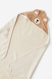 Baby Snuggle Towel - Personalised, TAUPY BROWN/BEAR - alternate image 2