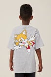 Camiseta - Sonic License Drop Shoulder Short Sleeve Tee, LCN SONIC FOG GREY MARLE/SONIC HEDGEHOG - vista alternativa 3