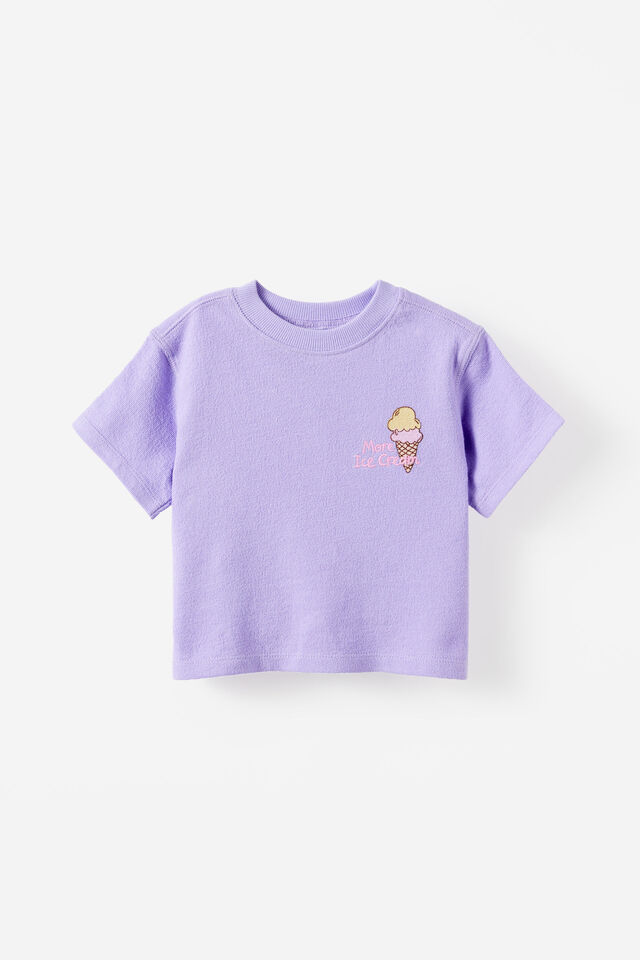 Baby Textured Tee, PURPLE HUE/ICE CREAM