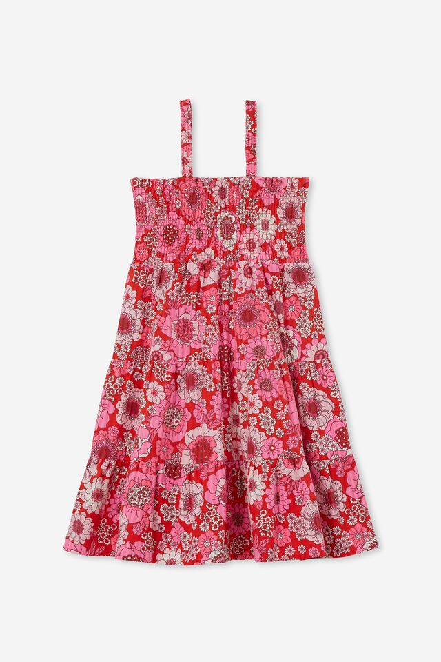 Catherine Sleeveless Dress, FLAME RED/LENNY FLORAL