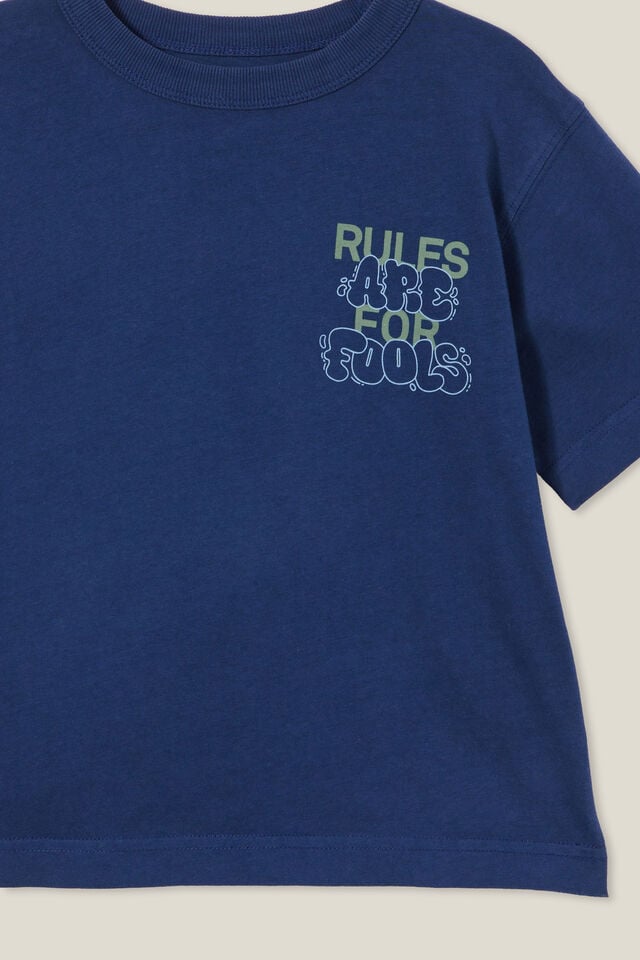 Jonny Short Sleeve Print Tee, IN THE NAVY/RULES ARE FOR FOOLS