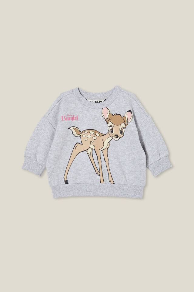 Disney Bambi Alma Drop Shoulder Sweater, LCN DIS CLOUD MARLE/BAMBI