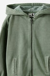 Sammy Zip Through Hoodie, KHAKI - example image 2