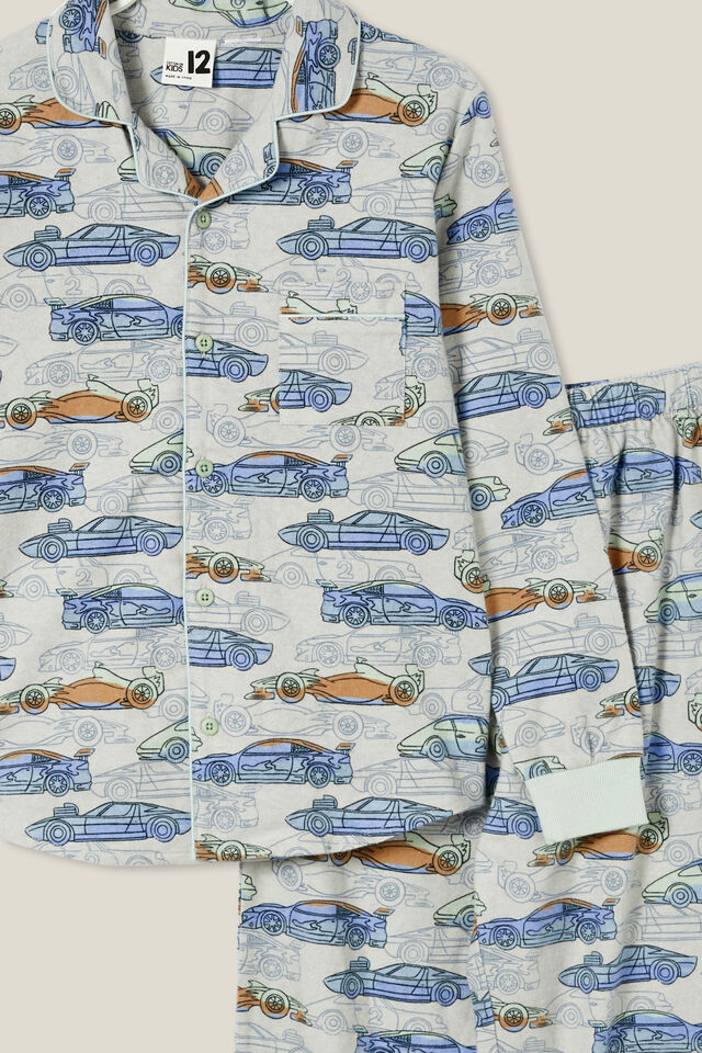 Wilson Long Sleeve Pyjama Set, WINTER GREY/FAST CARS
