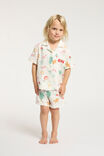 Riley Short Sleeve Pyjama Set Personalised, VANILLA/CHRISTMAS MOTIFS - alternate image 2