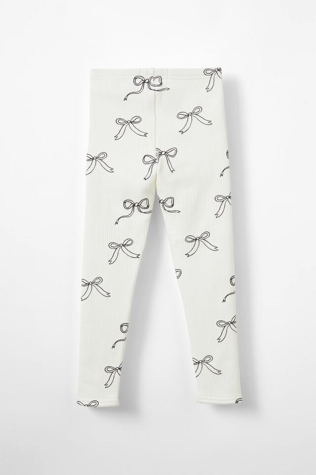 Maya Fleece Legging, VANILLA/BOWS