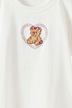 Essential Short Sleeve Graphic Tee, VANILLA/HEART BEAR - example image 3