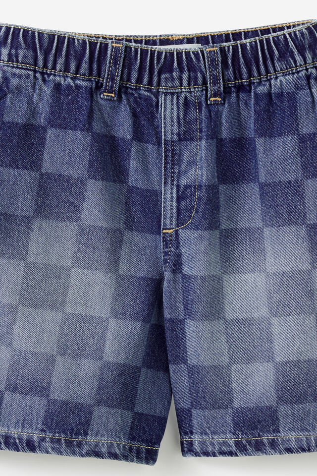 Koby Pull On Short, PORTSEA DARK BLUE/CHECKERBOARD