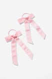 Bailee Bow Hair Tie 2Pk, BLUSH PINK/MOONSTITCH - alternate image 1