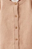 Baby Organic Blend Knit Long Sleeve Romper, CARAMEL FUDGE MARLE - example image 2