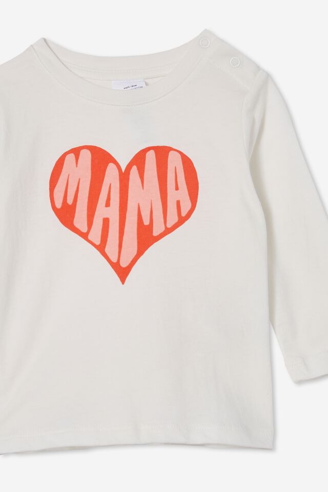 Jamie Long Sleeve Tee, VANILLA/MAMA LOVE HEART