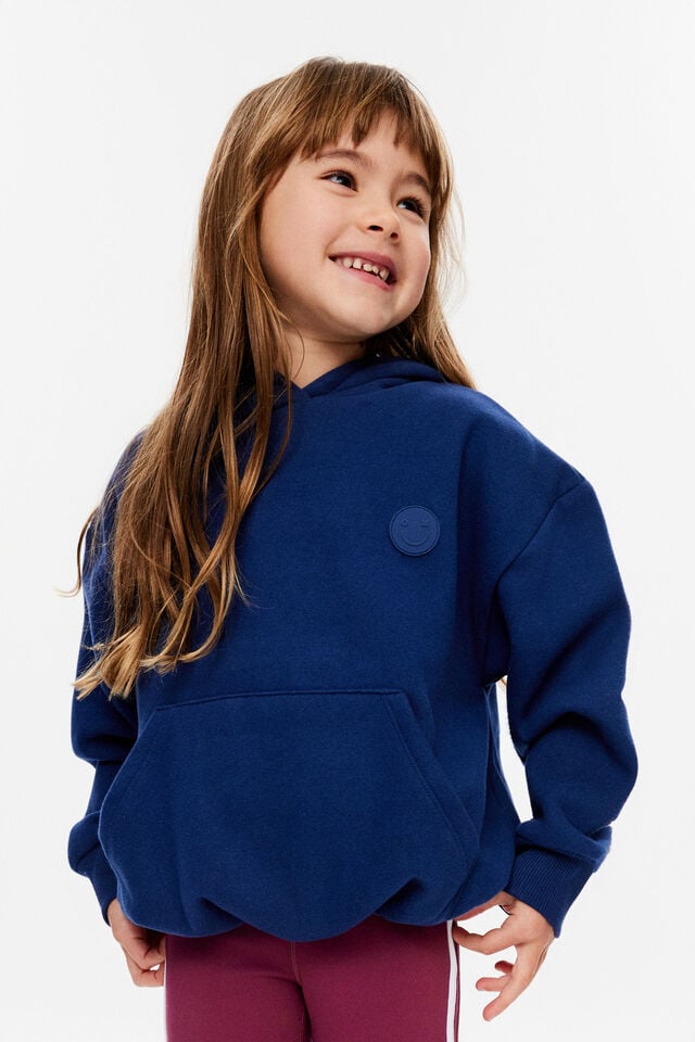 Sienna Bubble Hem Oversized Hoodie, DENIM NAVY