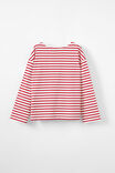 Piper Long Sleeve Tee, VARSITY RED/VANILLA STRIPE - alternate image 3