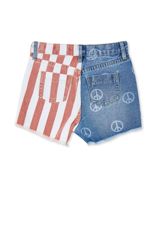 Sunny Denim Short, WEEKEND WASH/PEACE AND STRIPE