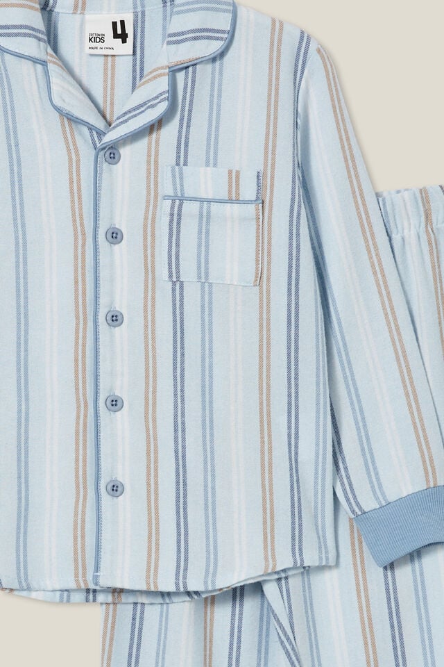 William Long Sleeve Pyjama Set, FROSTY BLUE/MULTI STRIPE