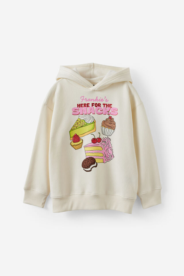 Sammy Oversized Hoodie- Personalised, DARK VANILLA/HERE FOR THE SNACKS