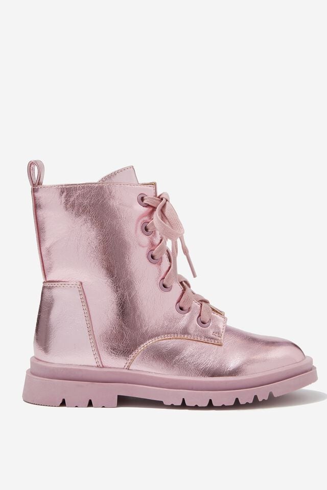 Combat Lug Boot, PINK HOLOGRAPHIC