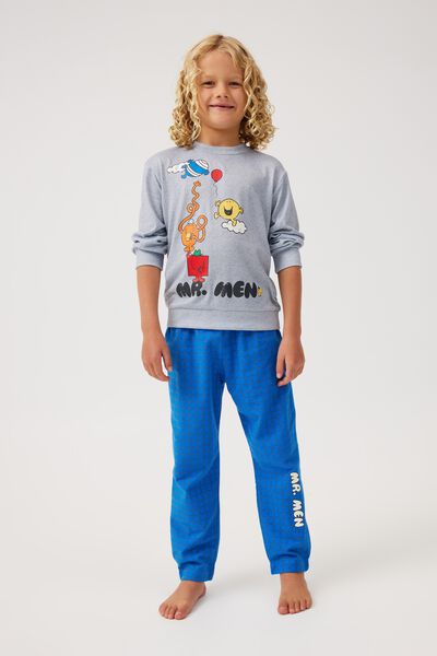Timmy Long Sleeve Pyjama Set Licensed, LCN MEN SKY HAZE/MR. MEN STACKS ON CHECK