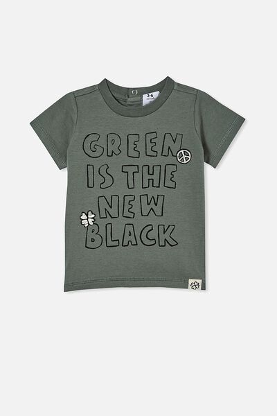 Baby Organic Jersey Tee, SWAG GREEN/GREEN IS THE NEW BLACK