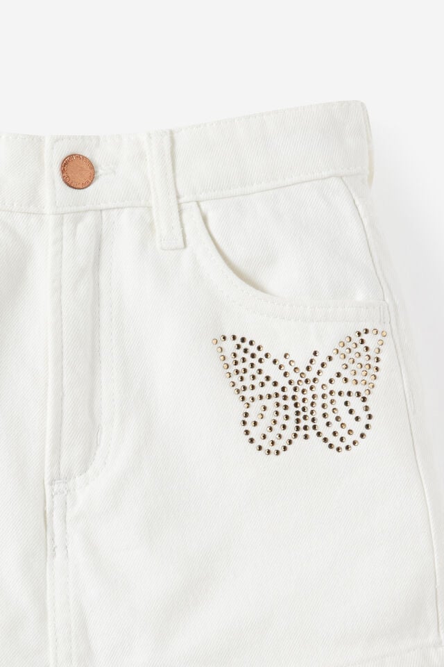 Alayna Aline Denim Skort, HAYMAN ECRU/BUTTERFLY BLING