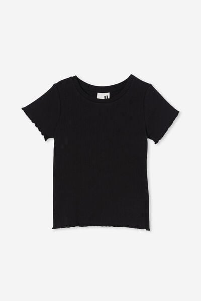 Raya Rib Baby Tee, BLACK RIB