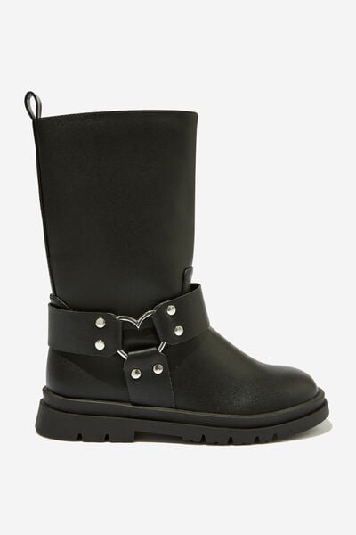 Betty Biker Boot, BLACK