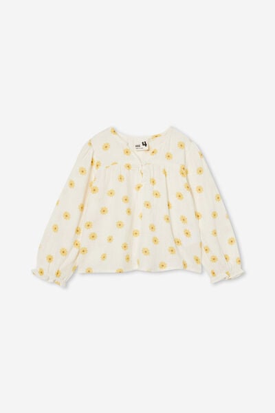 Kaya Long Sleeve Top, VANILLA/DEMI DAISY