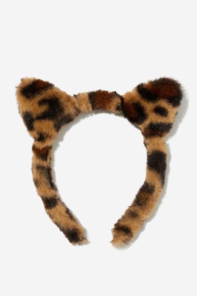 Kids Novelty Headband, TAUPY BROWN/BENGAL LEOPARD