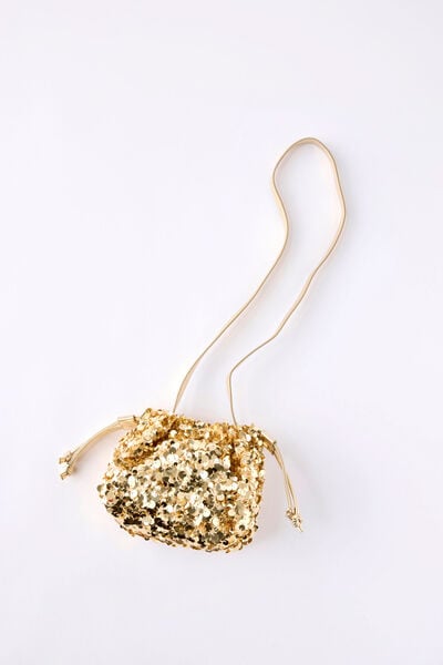 Sequin Scrunch Bag, GOLDY/SEQUIN
