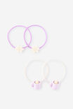 Kids Multi Pack Hair Ties, SNOWFLAKES/HOT CHOCOLATES - example image 1