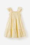 Gigi Flutter Sleeve Dress, BUTTER YELLOW - example image 2