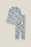 Wilson Long Sleeve Pyjama Set, WINTER GREY/FAST CARS - alternate image 1