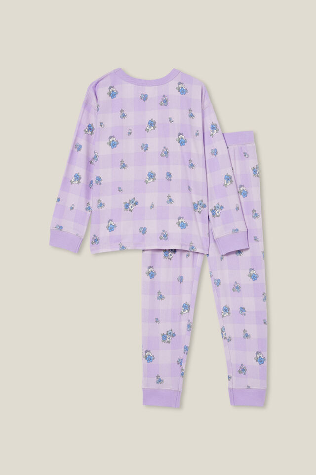 Serena Long Sleeve Pyjama Set, PALE VIOLET/AVA DITSY GINGHAM