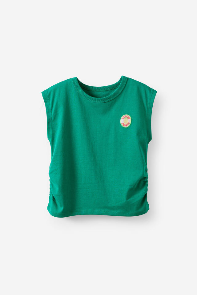 Billie Tank, DEEP MINT/LEMON SQUASH EMB