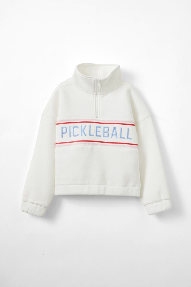 Naomi Half Zip Pullover, VANILLA/PICKLEBALL