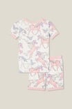 Harlow Super Soft Short Sleeve Pyjama Set, VANILLA/BREEZY UNICORN - alternate image 3