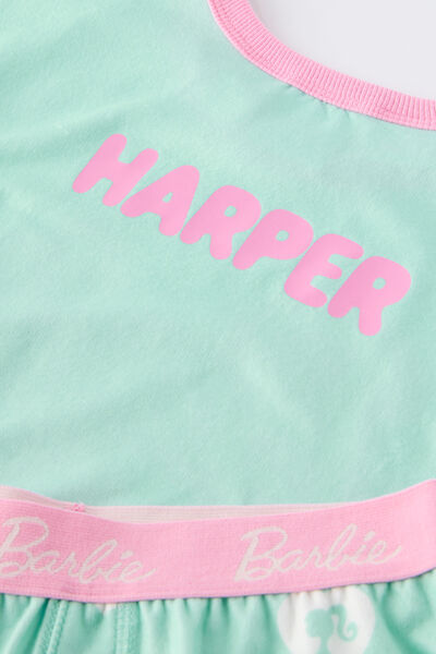 Snoozesoft Short Sleeve Pj Set Lcn Personalised, LCN MAT SEA GLASS/BARBIE