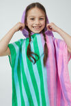Kids Hooded Towel, COLOUR BLOCK STRIPE/UNICORN DREAMS - alternate image 1