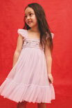 Floral Flutter Sleeve Dress Up Dress, VINTAGE LILAC - example image 2