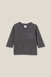 Camiseta - Jamie Long Sleeve Tee, RABBIT GREY WASH WITH POCKET - vista alternativa 1